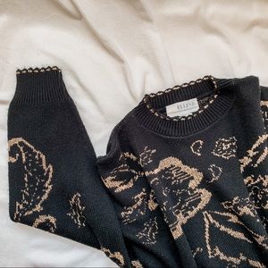 Vintage Black + Gold Crewneck Sweater SZ XL